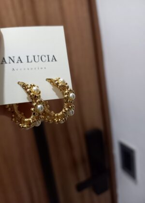 Arracadas Florecitas Dorado-Perla