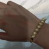 Brazalete Flores Dorado/Perla
