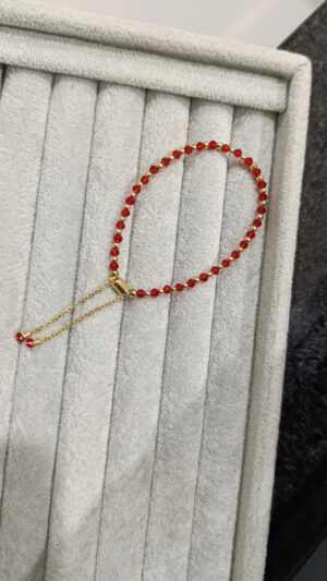 Pulsera Ajustable Rojo-Dorado