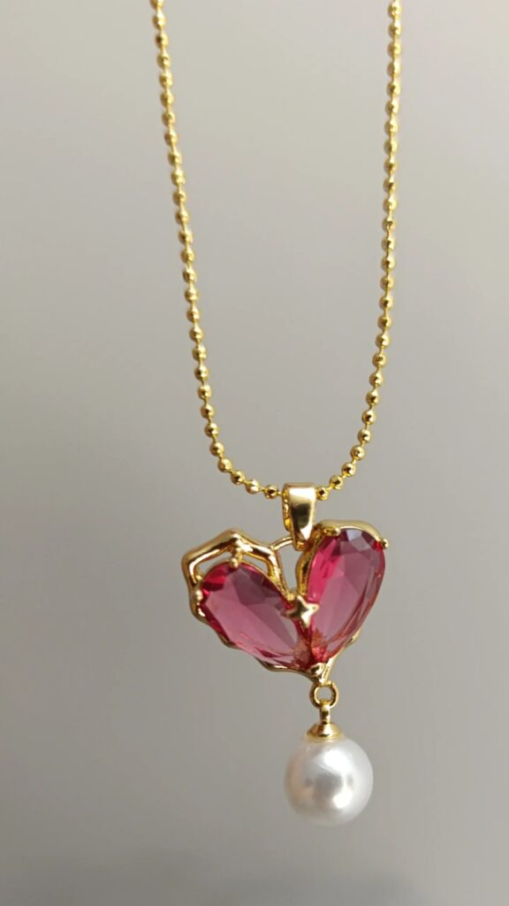 Collar corazón perla 💕
