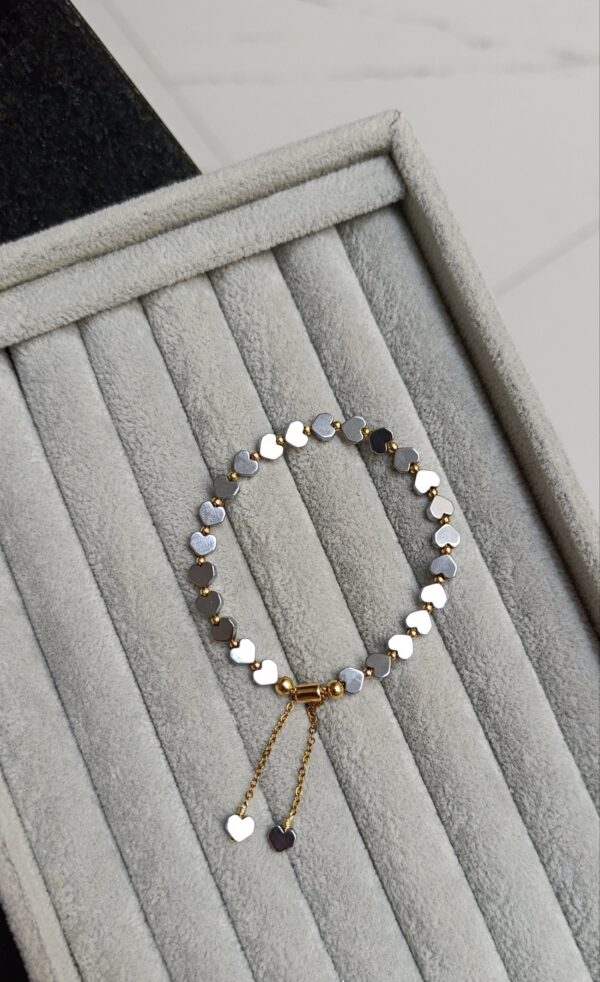 PULSERA CORAZONES PLATA