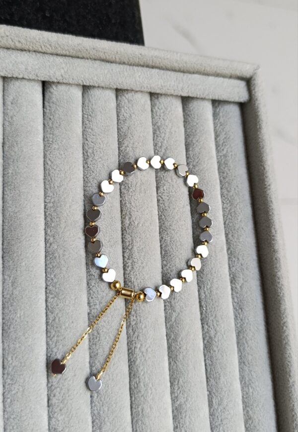 PULSERA CORAZONES PLATA