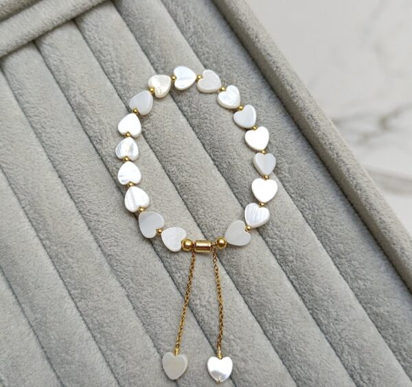 PULSERA CORAZÓN PERLA