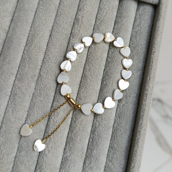 PULSERA CORAZÓN PERLA