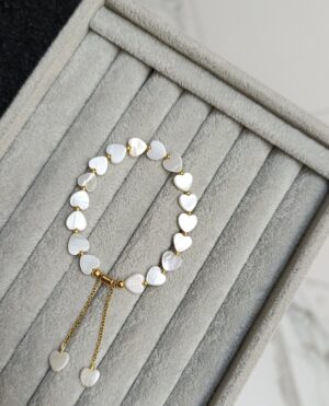 PULSERA CORAZÓN PERLA