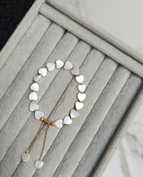 PULSERA CORAZÓN PERLA